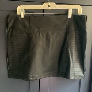 Nasty Gay Faux Learher Mini Skirt with Detailing & Exposed Zipper- Size L